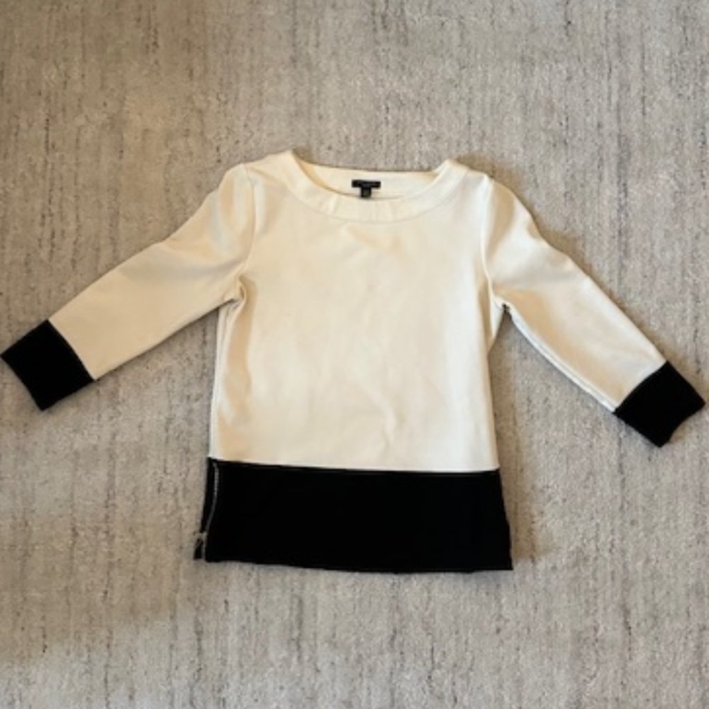Black & White Boatneck Ann Taylor Blouse